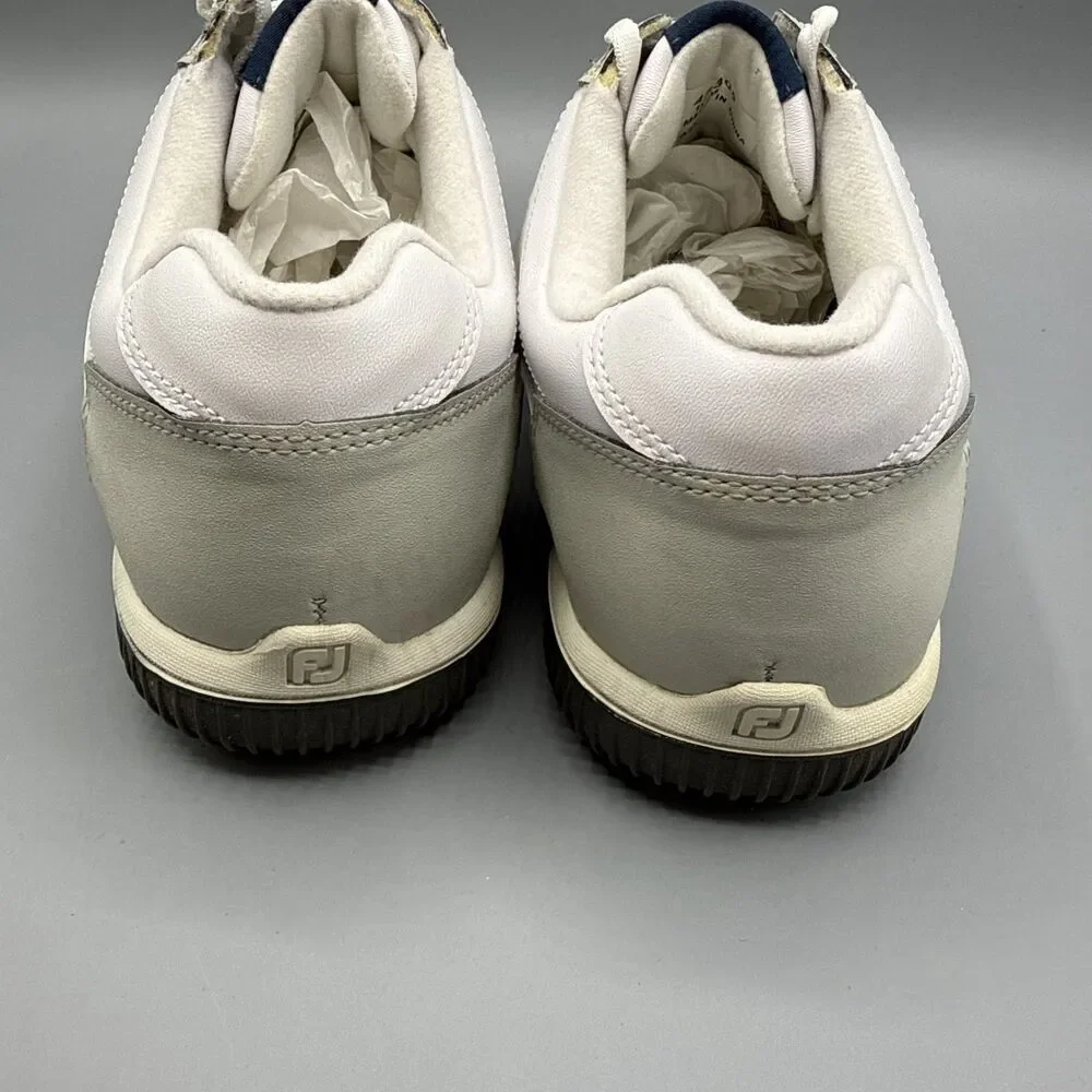 FootJoy Green Joys Mens Spikeless Golf Shoes White Gray mens Size 10M